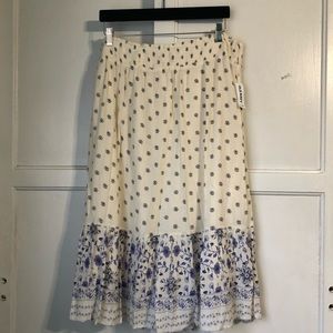 Cream floral skirt
